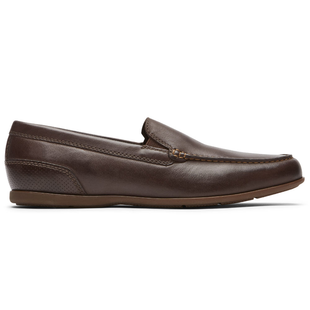 Rockport Mens Slip-On Dark Brown - Malcom Venetian - UK 182-LXFOBV